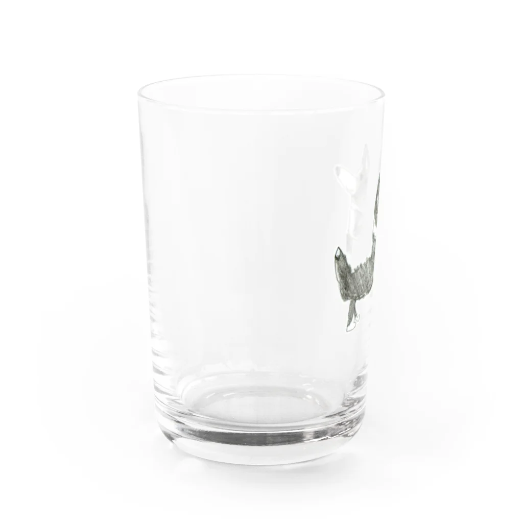Qちゃんショップのボーダーコリーがいっぴき Water Glass :left