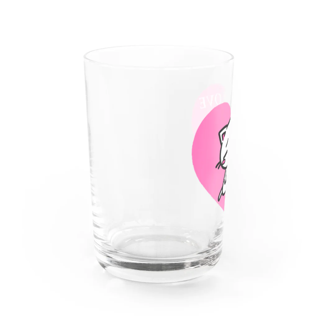 川原ナツミのハートネコLOVE Water Glass :left