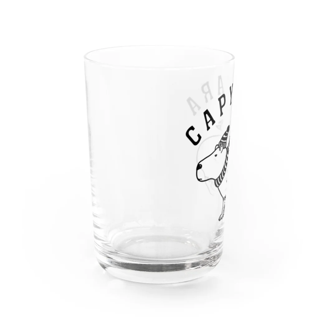 Aliviostaのカピバラ 動物イラスト アーチロゴ Water Glass :left