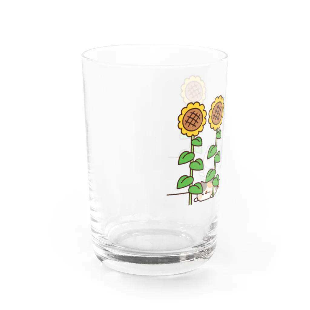 DECORのネコがいっぱい　ひまわりver. Water Glass :left