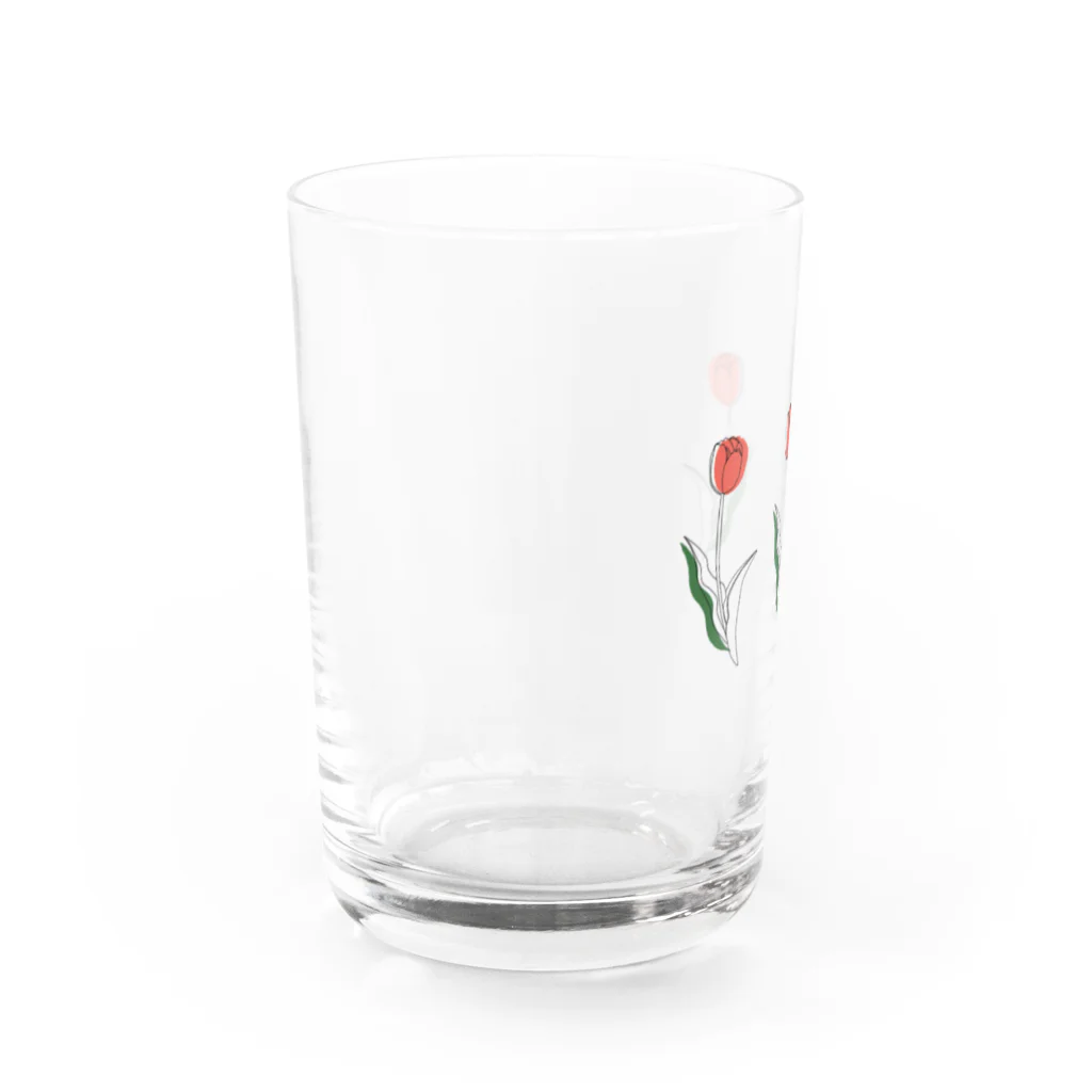 ampluieの春のチューリップ Water Glass :left