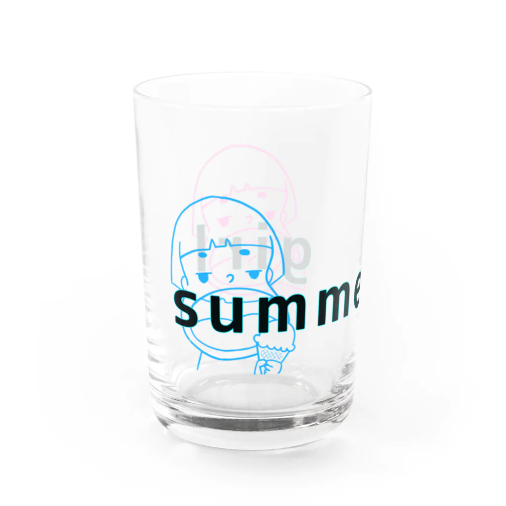 ミドリ ハナ@maro_coのsummer girl【両面ｱﾘ】 Water Glass :left