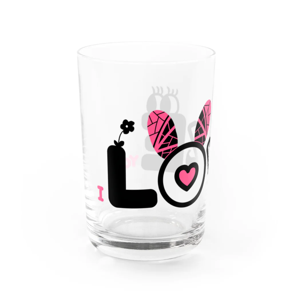 ミドリ ハナ@maro_coのi LOVE you Water Glass :left