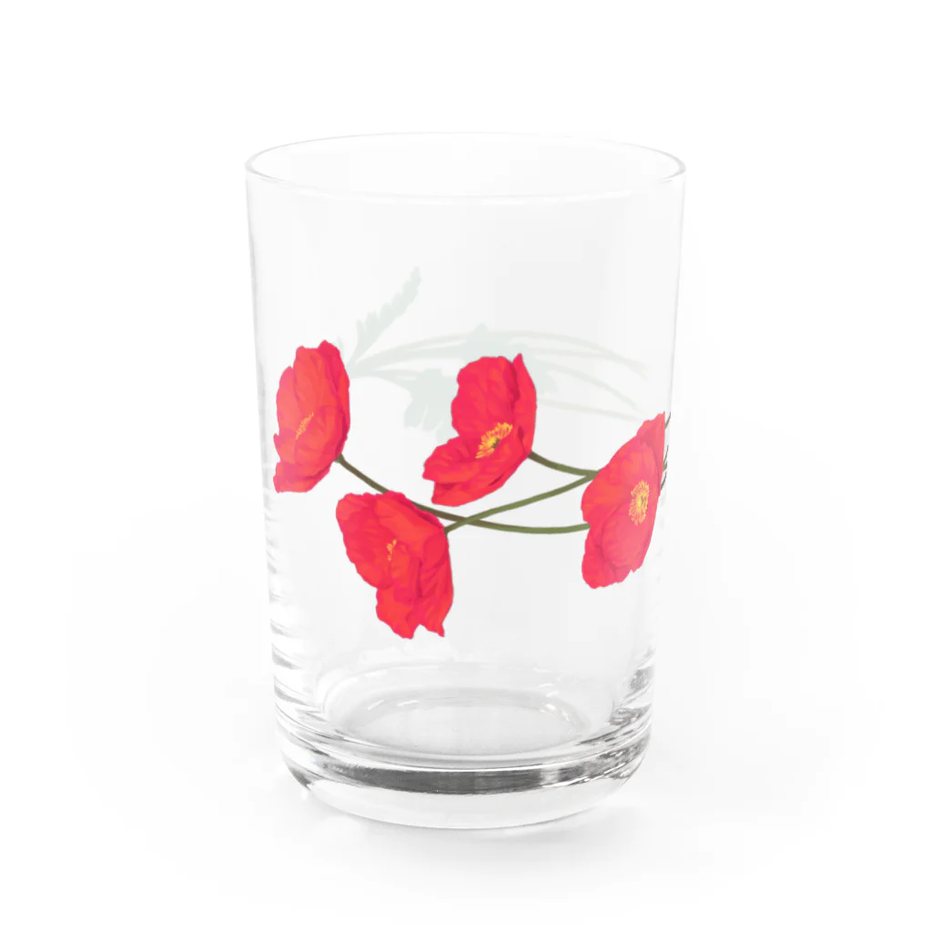 竹条いちいの憂いに手向けるポピー Water Glass :left