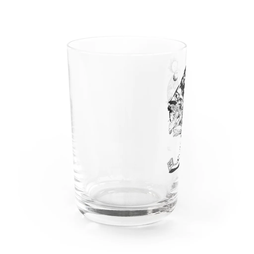 Poooompadoooourのなまけものの夢　モノクロ Water Glass :left