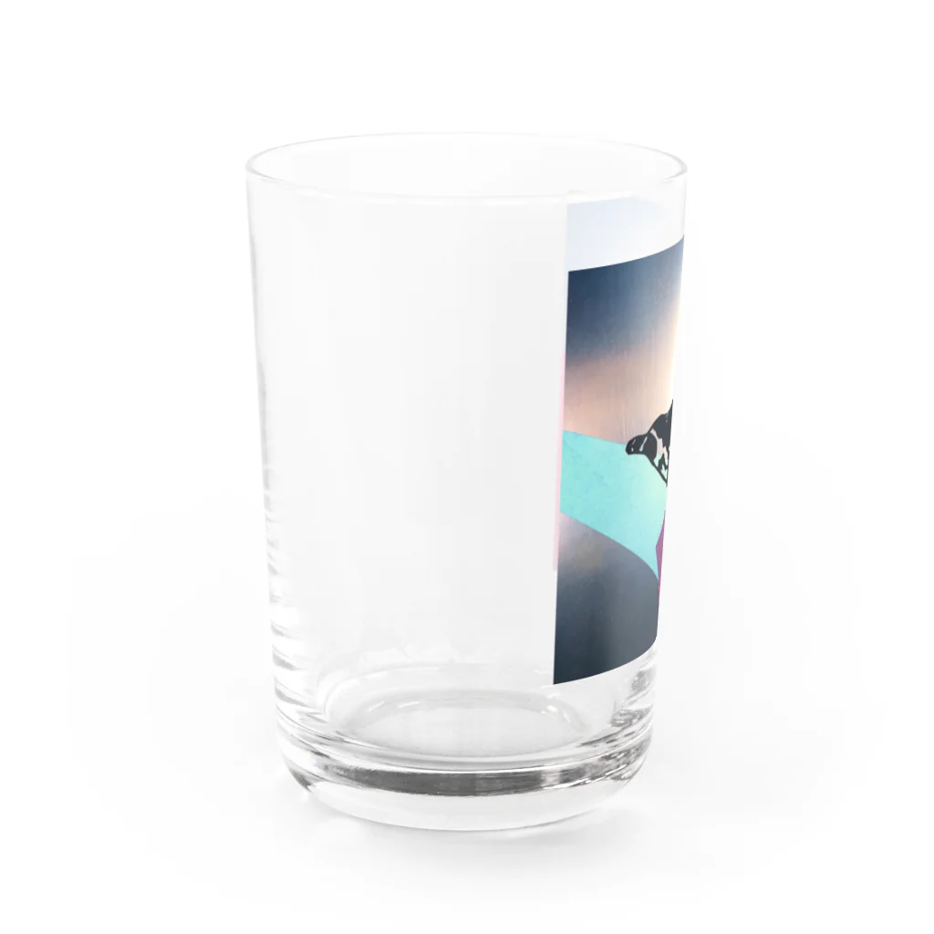 切り絵草太の泳ぐペンギン Water Glass :left