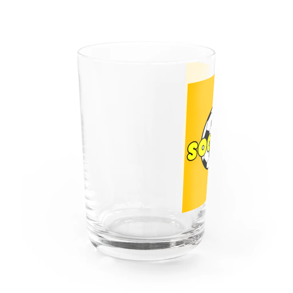 happy_25chanのサッカーボール柄Tシャツ（黄色/白） Water Glass :left