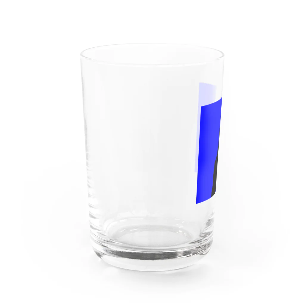 QB🦖のワンハンド・ブルー Water Glass :left