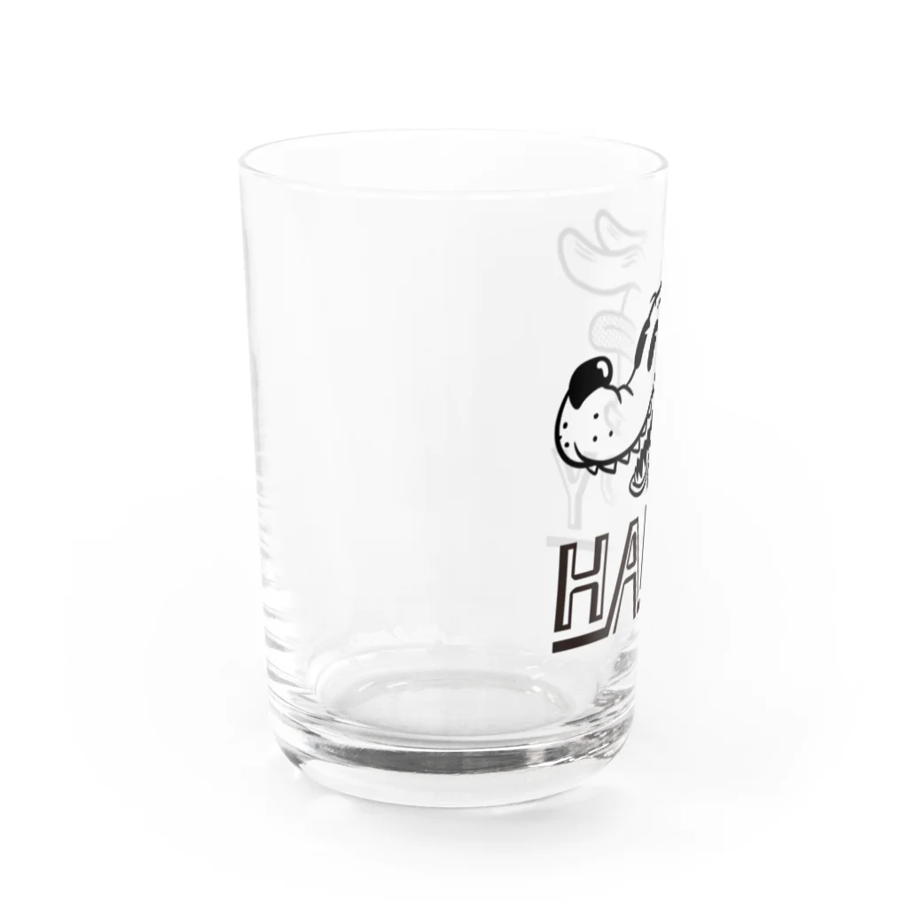 nidan-illustrationのhappy dog (black ink) Water Glass :left