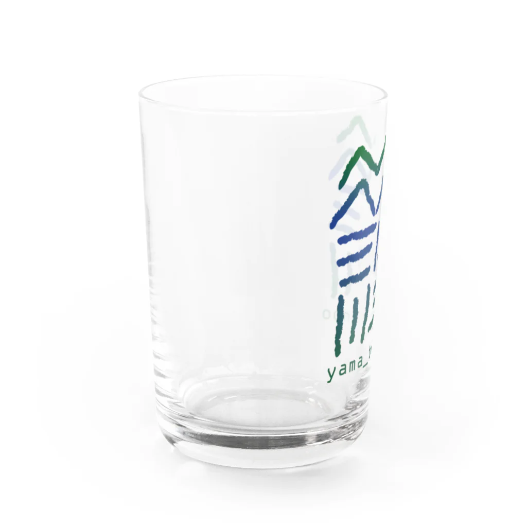 〈ヤマサキサチコ〉ショップの山と田んぼ（グラデ） Water Glass :left