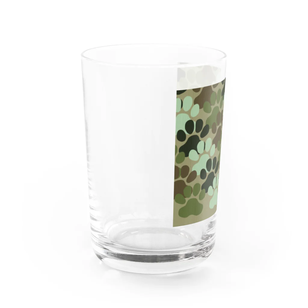 onehappinessの肉球　迷彩柄 Water Glass :left