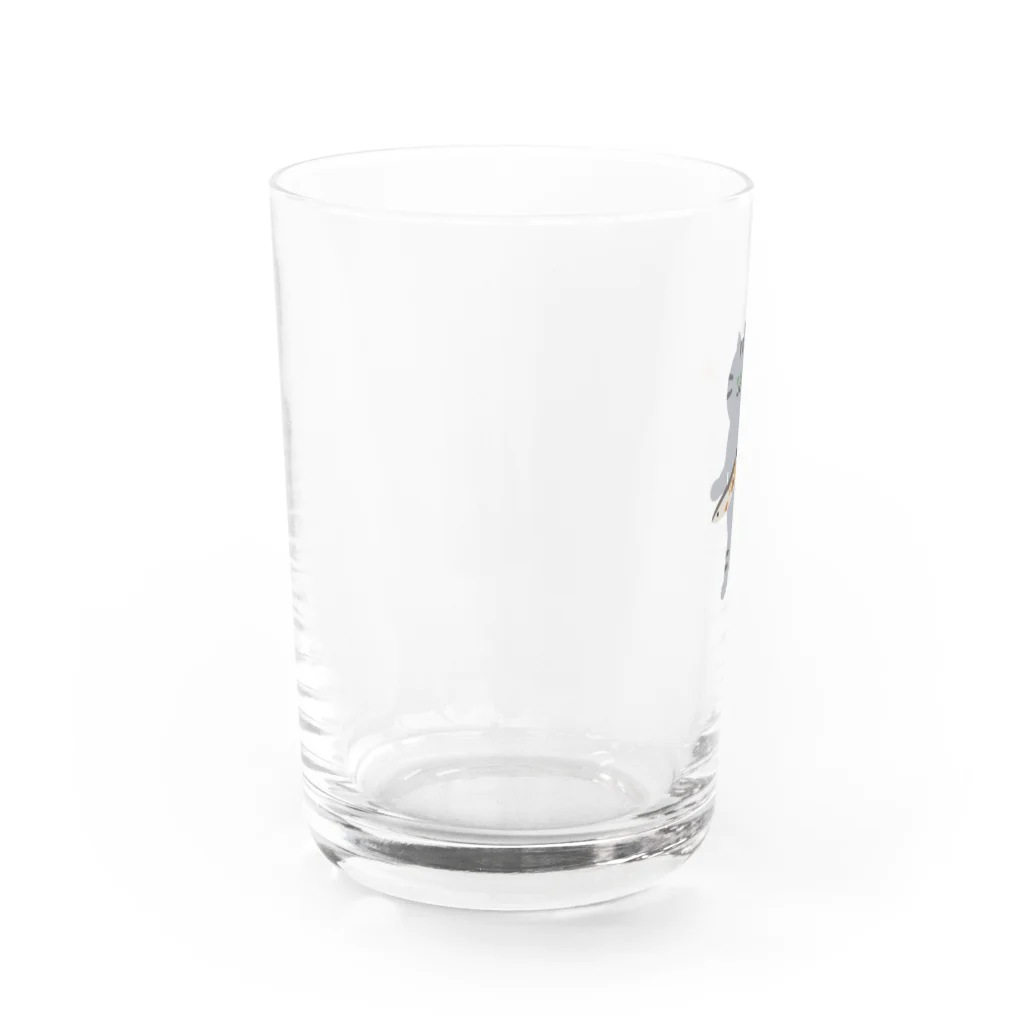 SUIMINグッズのお店の盗んだ焼きサンマと歩き出すねこ Water Glass :left