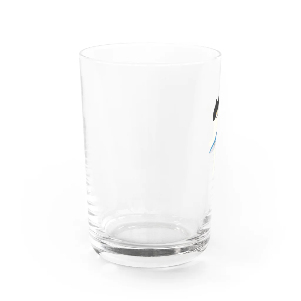 SUIMINグッズのお店の盗んだサンマと歩き出すねこ Water Glass :left