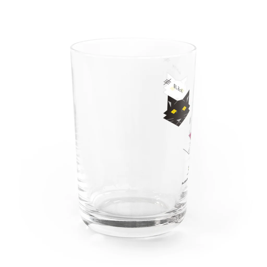 関野絡繰堂の白黒猫ニヤリ2015 Water Glass :left