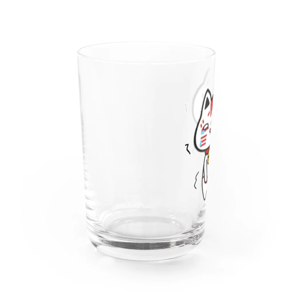 猫面飾屋　SUZURI店のぐすんタマ吉 Water Glass :left