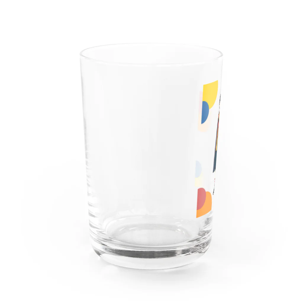 aiko SUZURI SHOP   のCoat boy (colorful dots) Water Glass :left