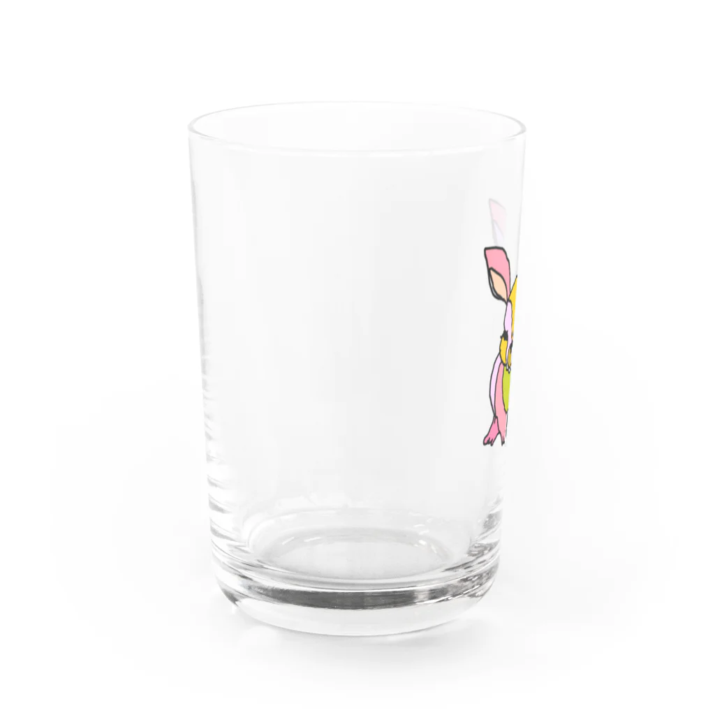 Full of vitality　(フル　オブ　バイタリティ)のpink☆rabbit　(ピンクのうさぎ)　ピンクバージョン　Full of vitality　(フル　オブ　バイタリティ) Water Glass :left