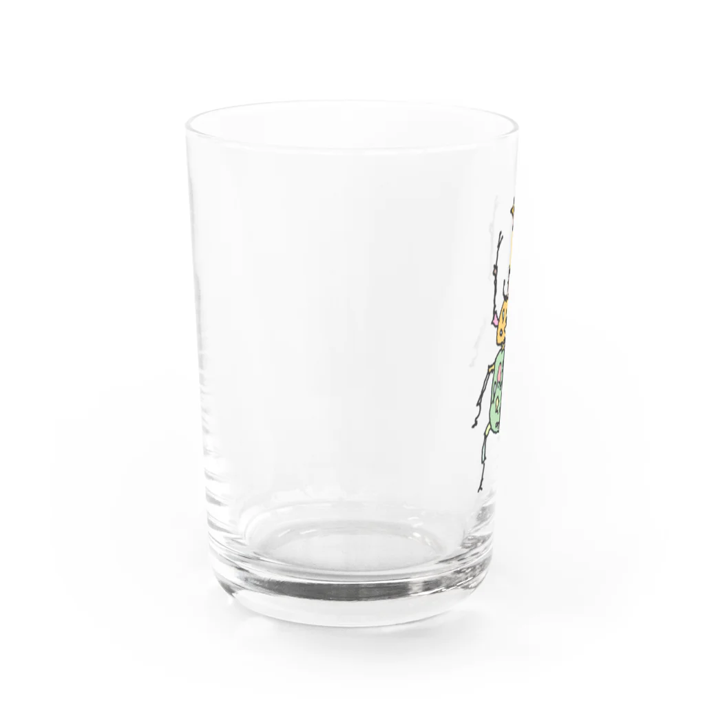 Full of vitality　(フル　オブ　バイタリティ)のbeetle(カブトムシ)　Full of vitality　(フル　オブ　バイタリティ) Water Glass :left