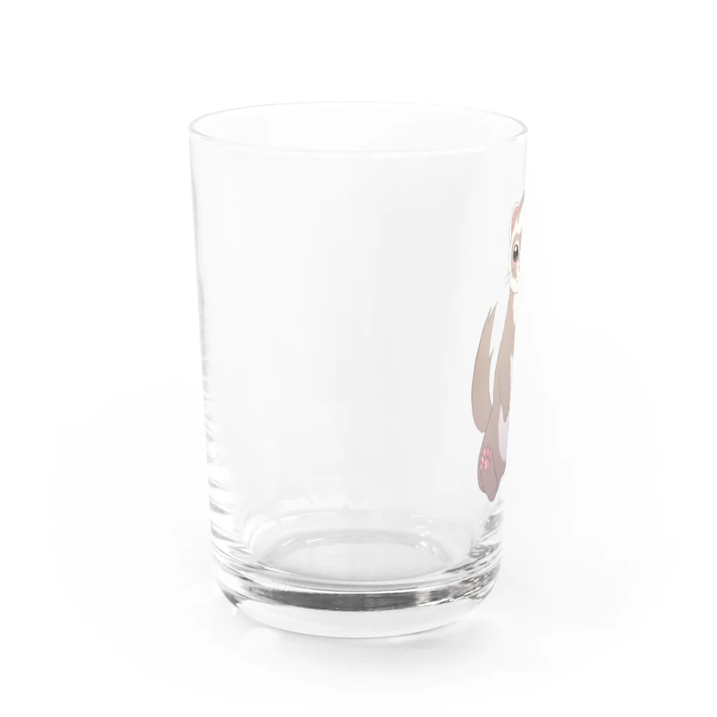 まめまま（フェレット）のフェレットシャンペン Water Glass :left