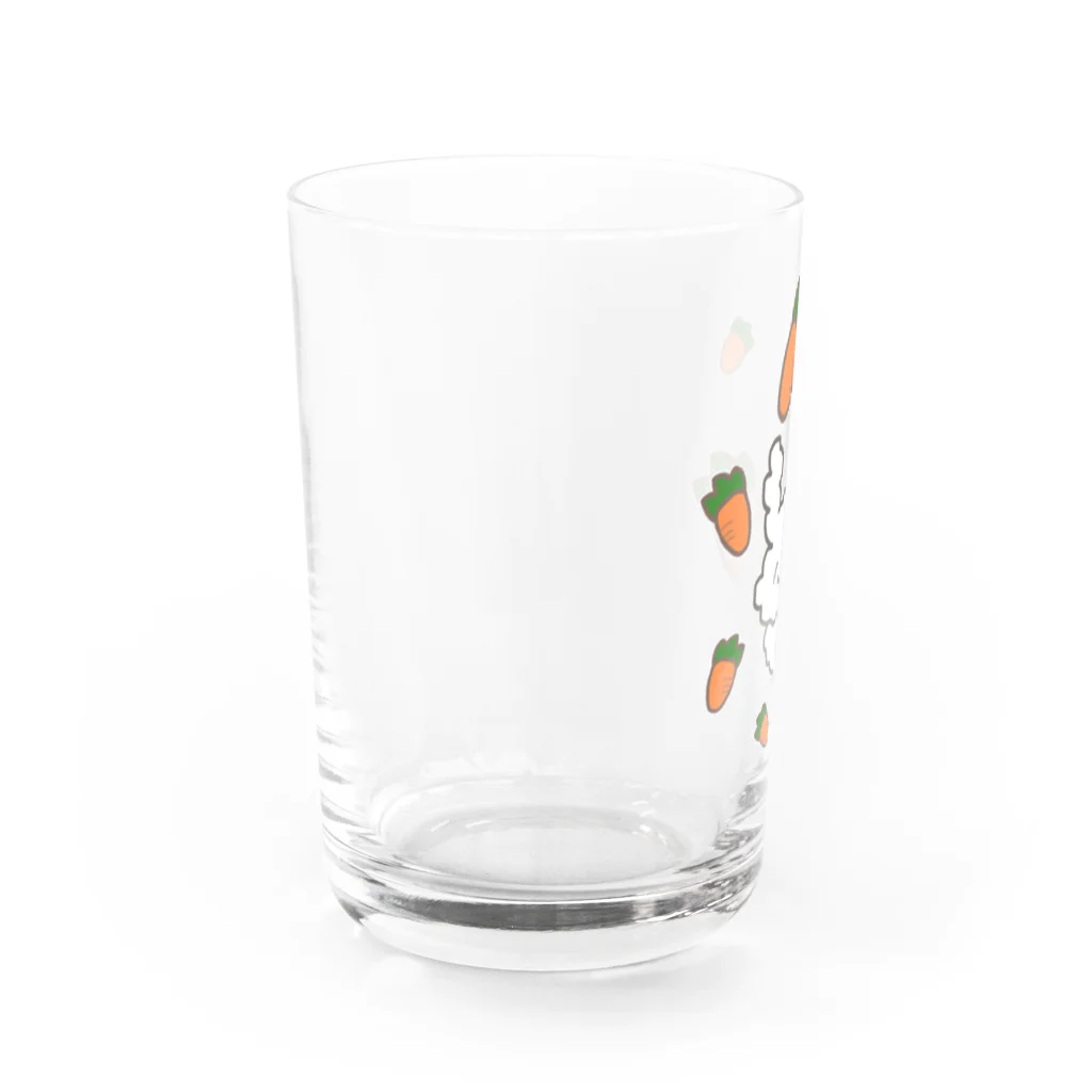 うさぎまみれのうさぎとにんじん Water Glass :left