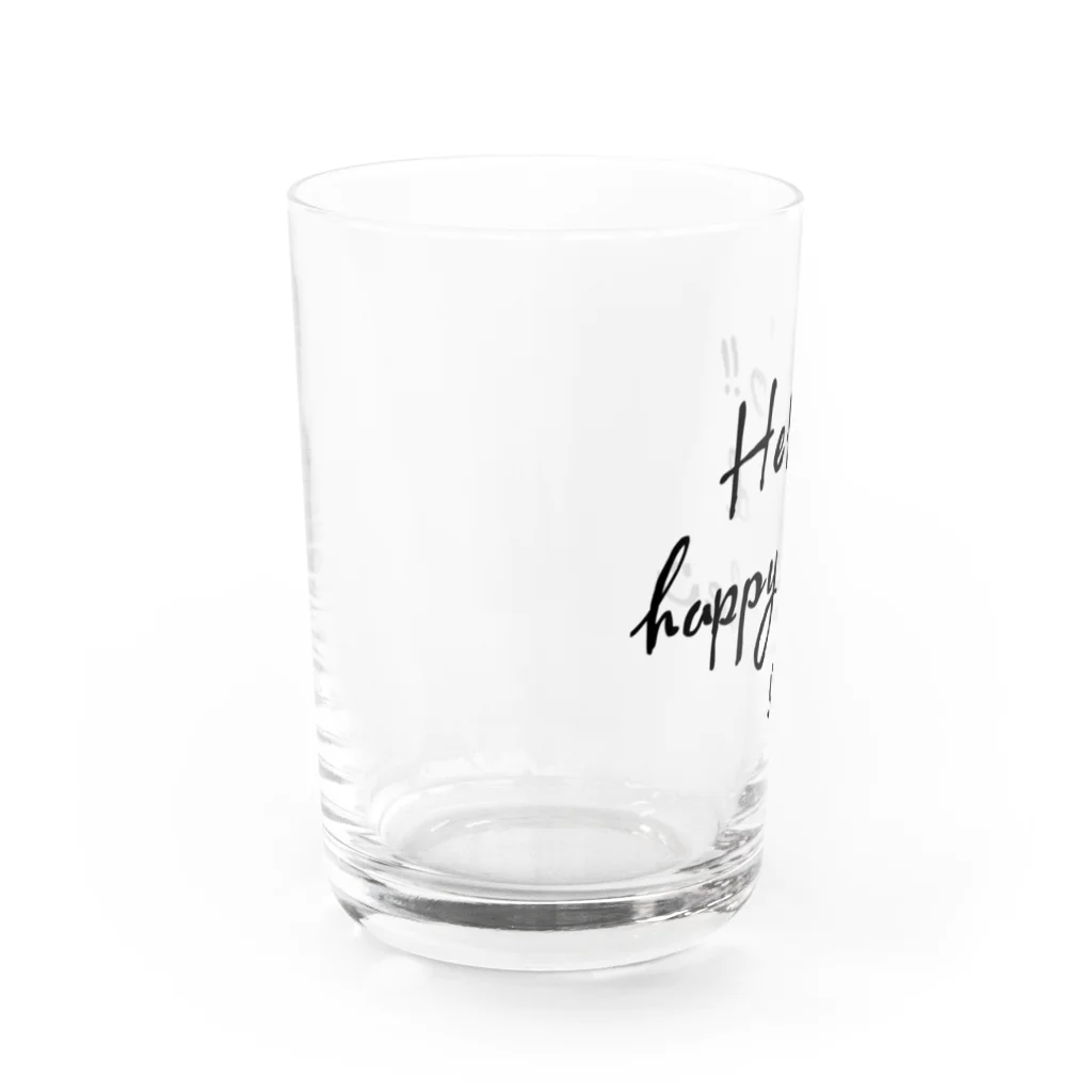 POKKEのHello!! happy&smile【BLACK】 Water Glass :left