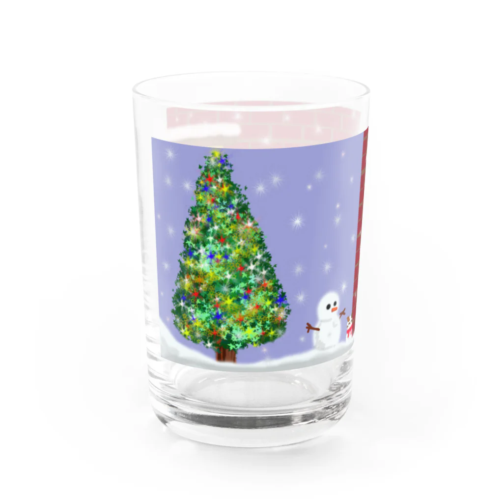 Yokokkoの店のSnow cat ＆黒猫むーちゃん♪ Water Glass :left