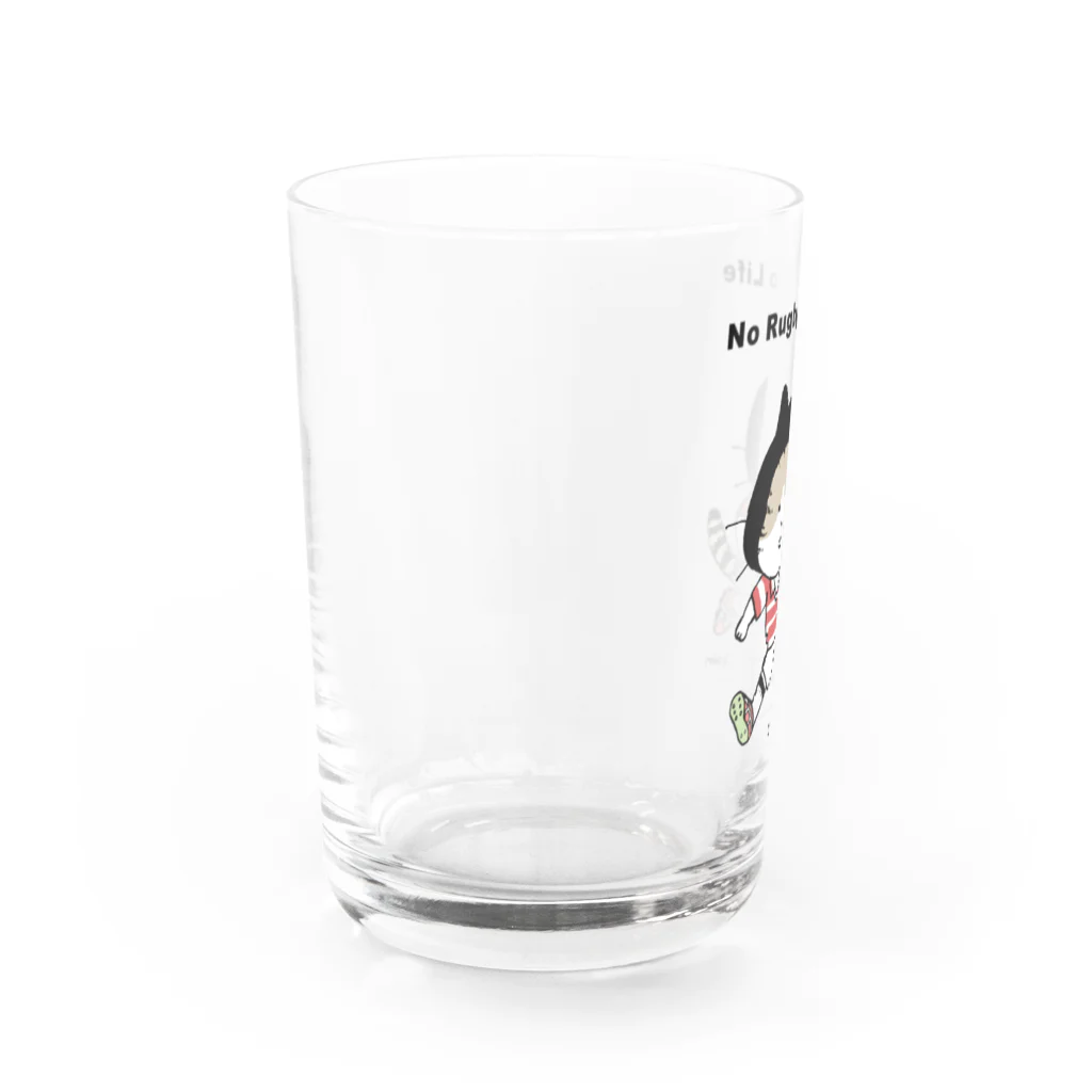 ほっかむねこ屋（アトリエほっかむ）のラグビーねこ　#ラグビー #猫 Water Glass :left