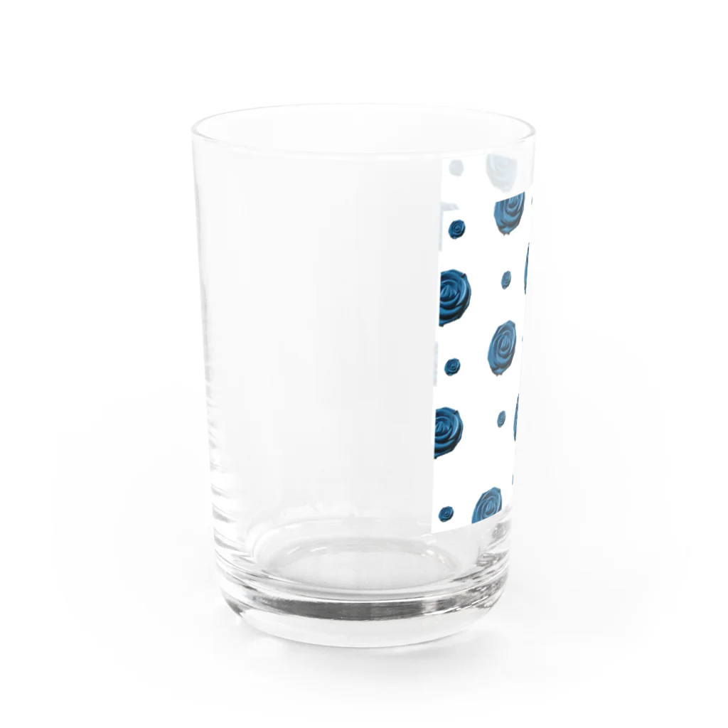 カラフルマルシェのブルーローズドット　白地 Water Glass :left