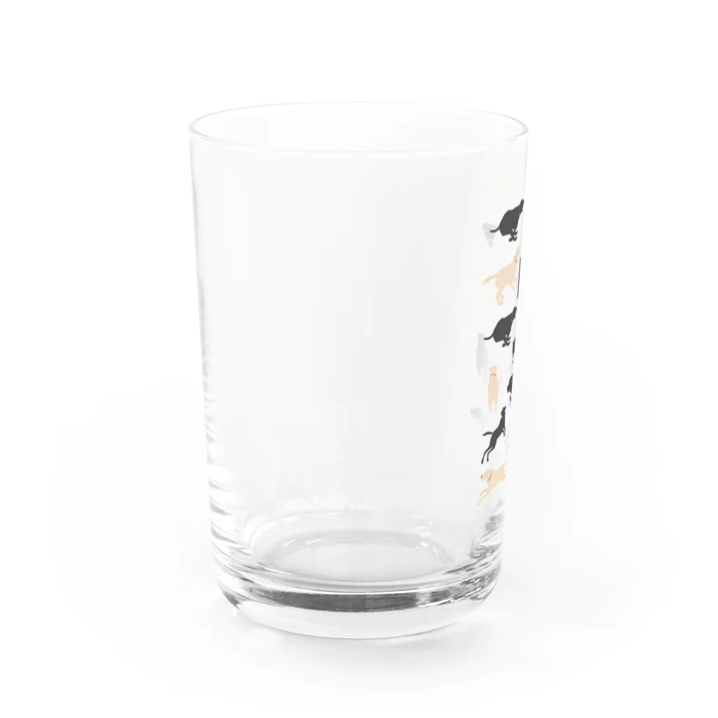 DOGLABのイエローラブ　ブラックラブライフ　 Water Glass :left