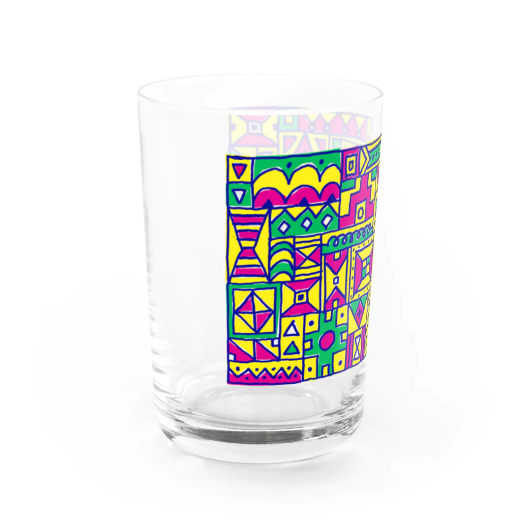 〈ヤマサキサチコ〉ショップのマルサンカクシカク_ポップ Water Glass :left