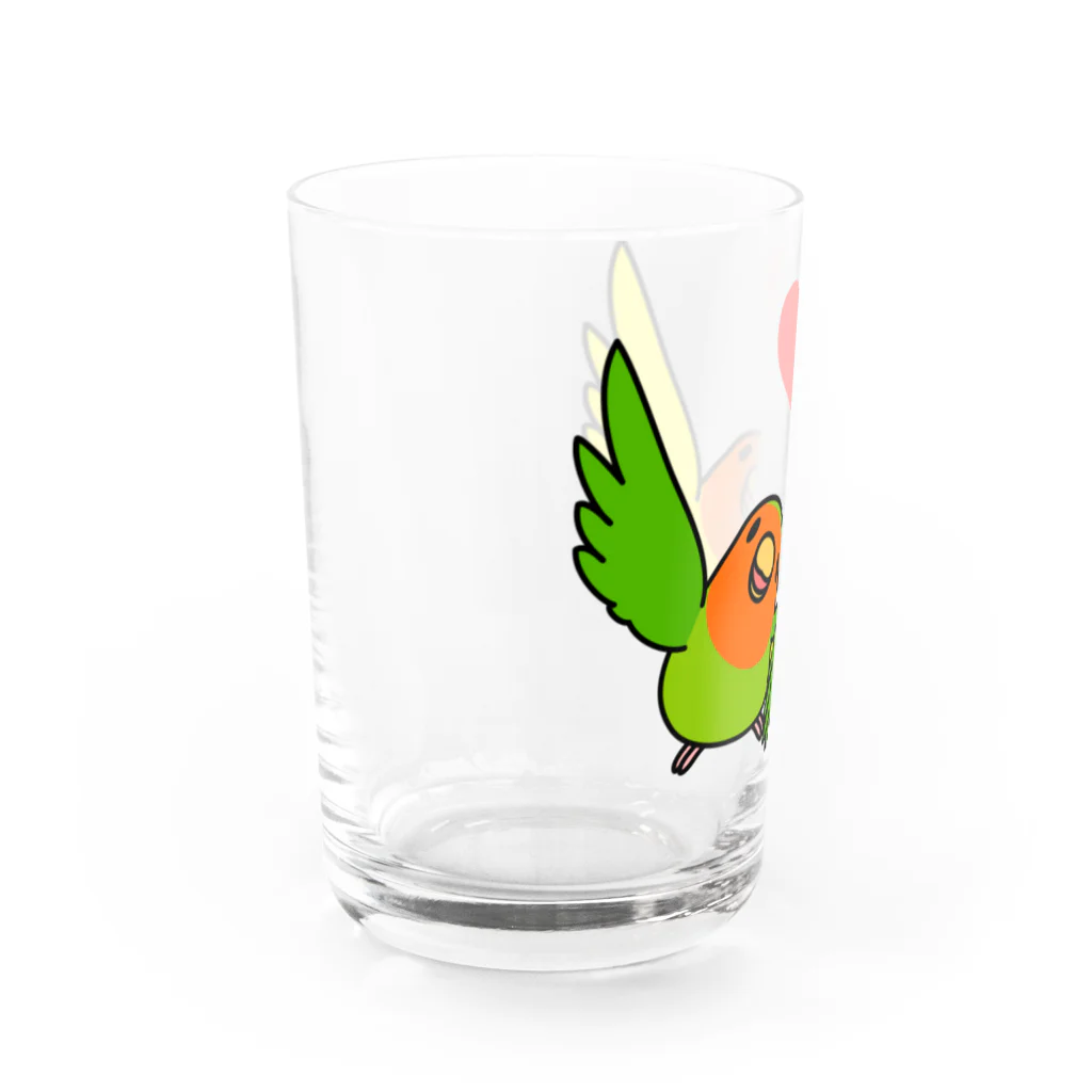 まめるりはことりのハイタッチなかよしコザクラインコ【まめるりはことり】 Water Glass :left