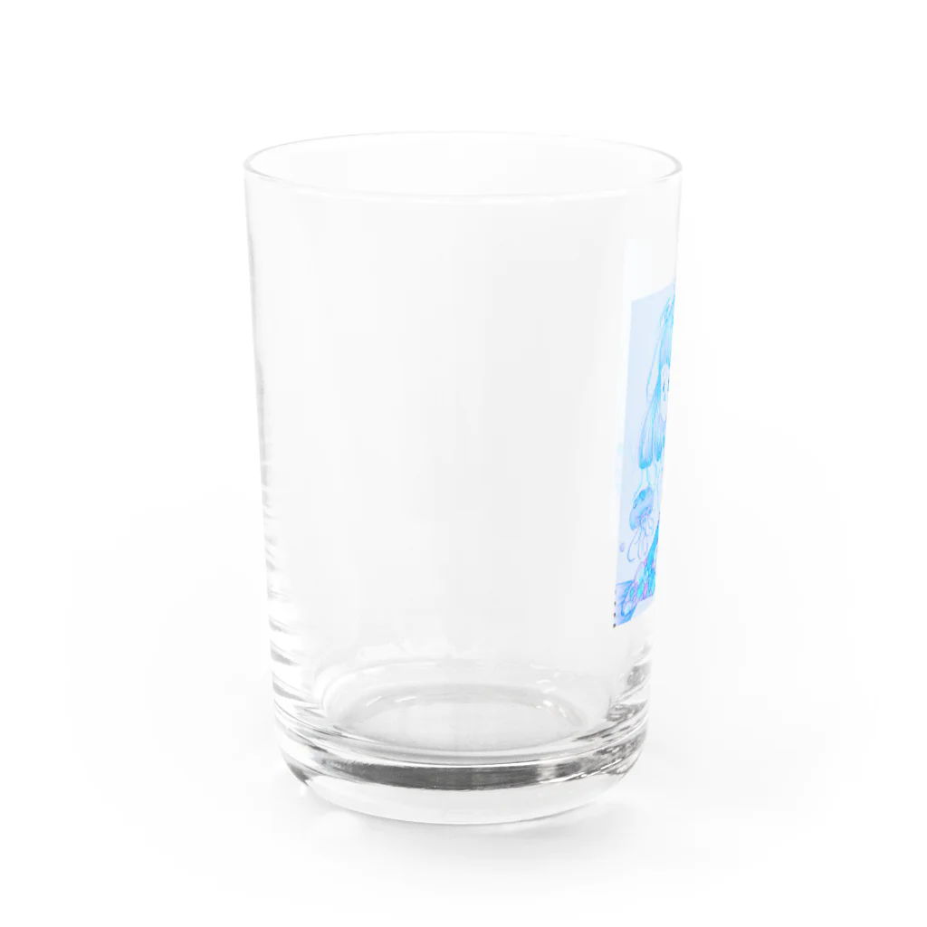 こぺもこイラストのクラゲと人魚ちゃん Water Glass :left