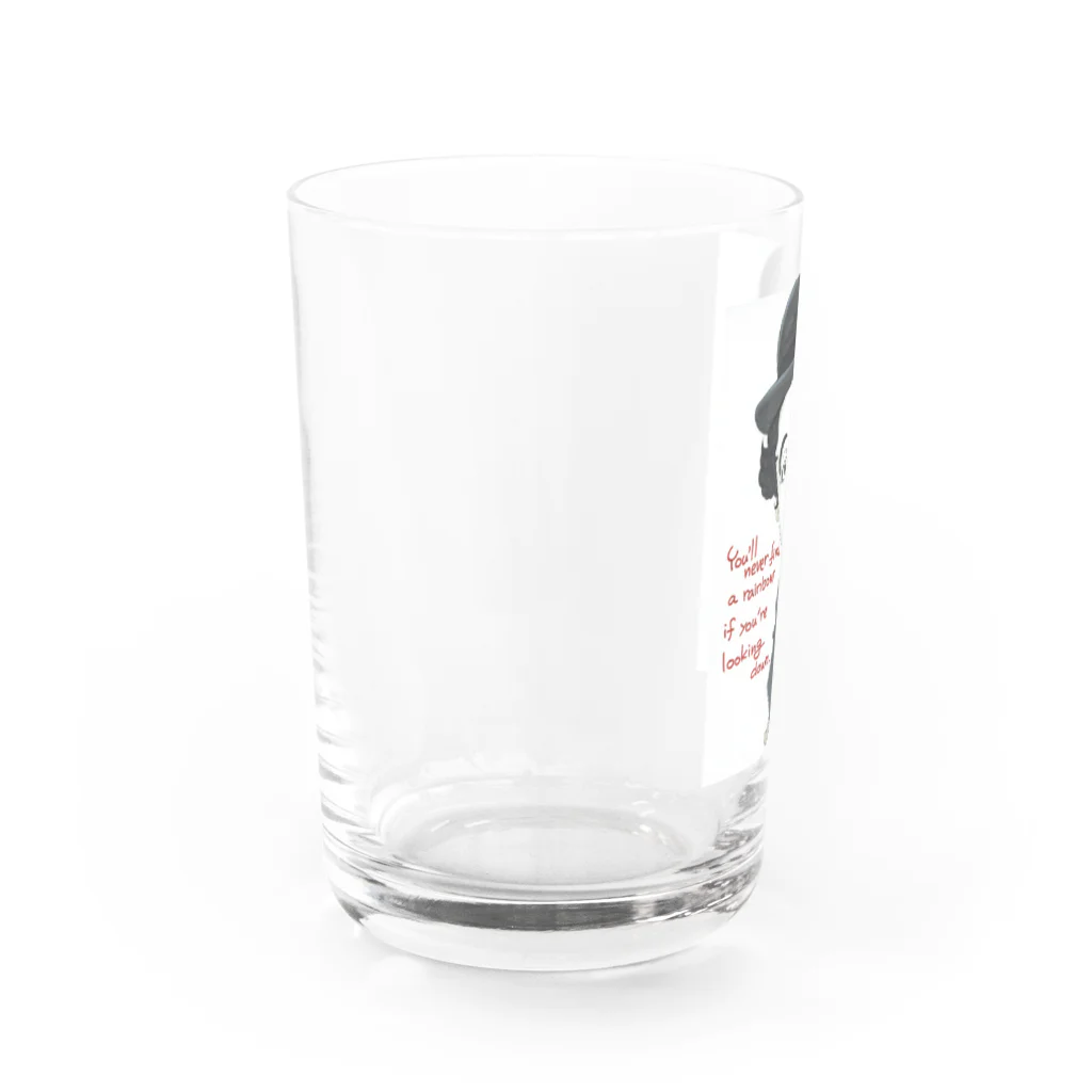 Sunny day blueのcharlie_chaplin_message Water Glass :left