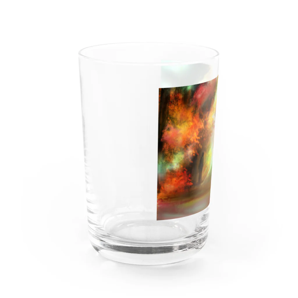 月花愛葉(*Mana*)  イラストレーター  イラスト アートのウーパールーパーの王さま＊ Water Glass :left