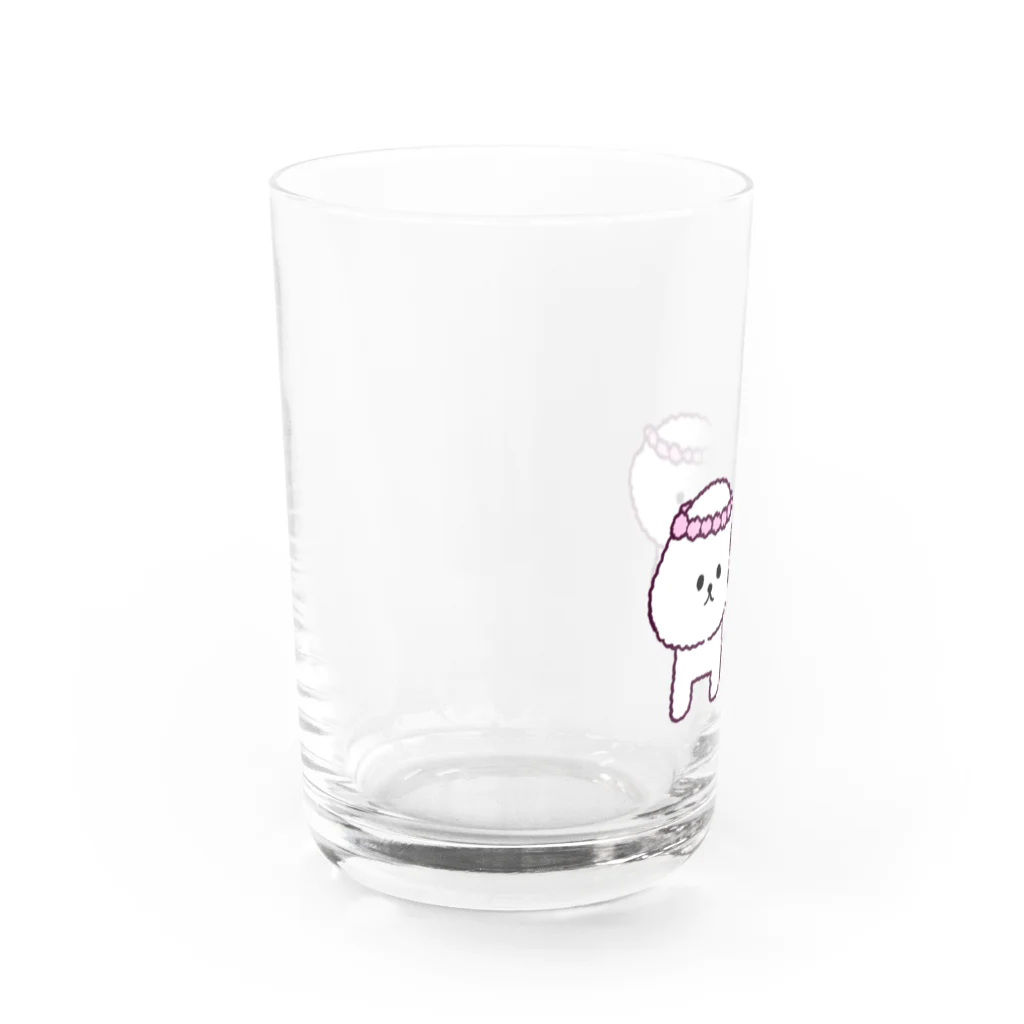 しょうゆごはんのビションフリーゼ 花かんむり Water Glass :left