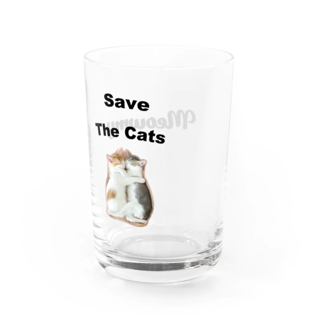 Amelie & Canele with Sora' s ShopのMeowmy ねこの飼い主(ママさん)用 Water Glass :left