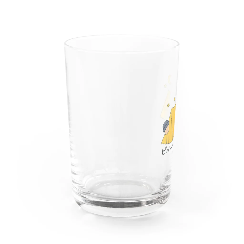 コタローさんのビバークしますグラス Water Glass :left