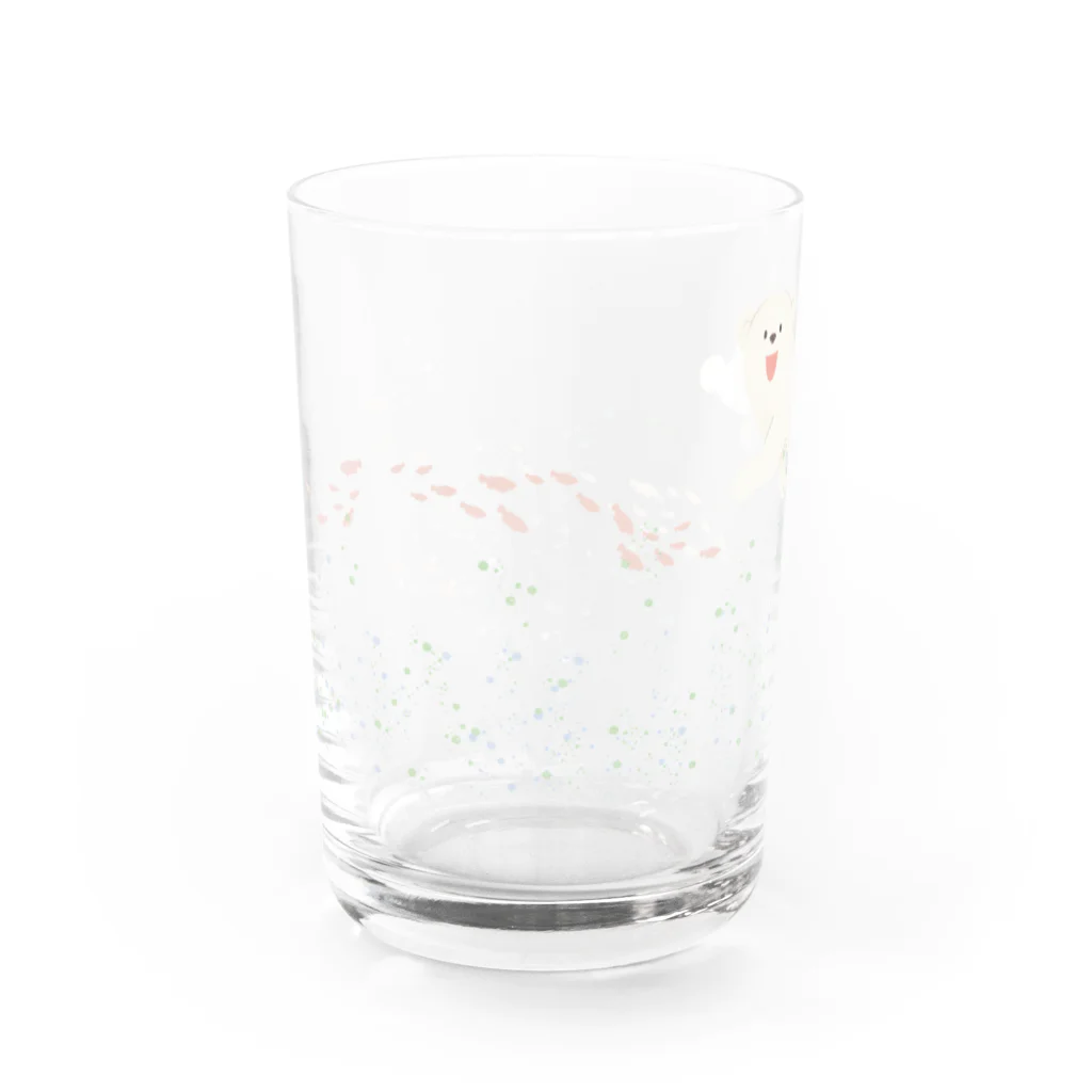 SakihoKurazumiIlustrationのおよぐしろくまおやこ Water Glass :left