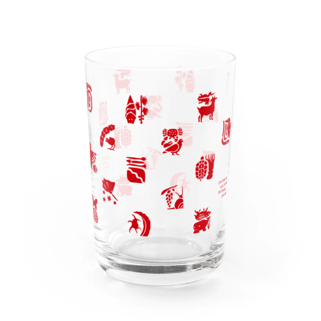 しまのなかまfromIRIOMOTEのしまのなかま小紋　赤 Water Glass :left