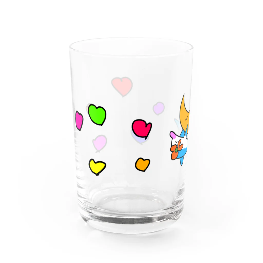 タカのお月さまとプカプカ、イルカちゃん Water Glass :left