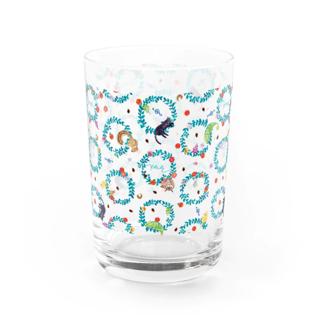 ルルエチュードのぐるぐるリース（ターコイズ） Water Glass :left