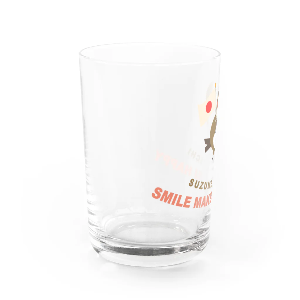 “すずめのおみせ” SUZURI店のHello! すずめだいきち Water Glass :left