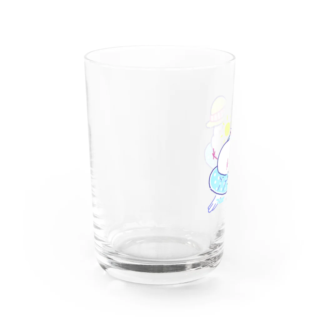 つくし日和のうきわ文鳥 Water Glass :left