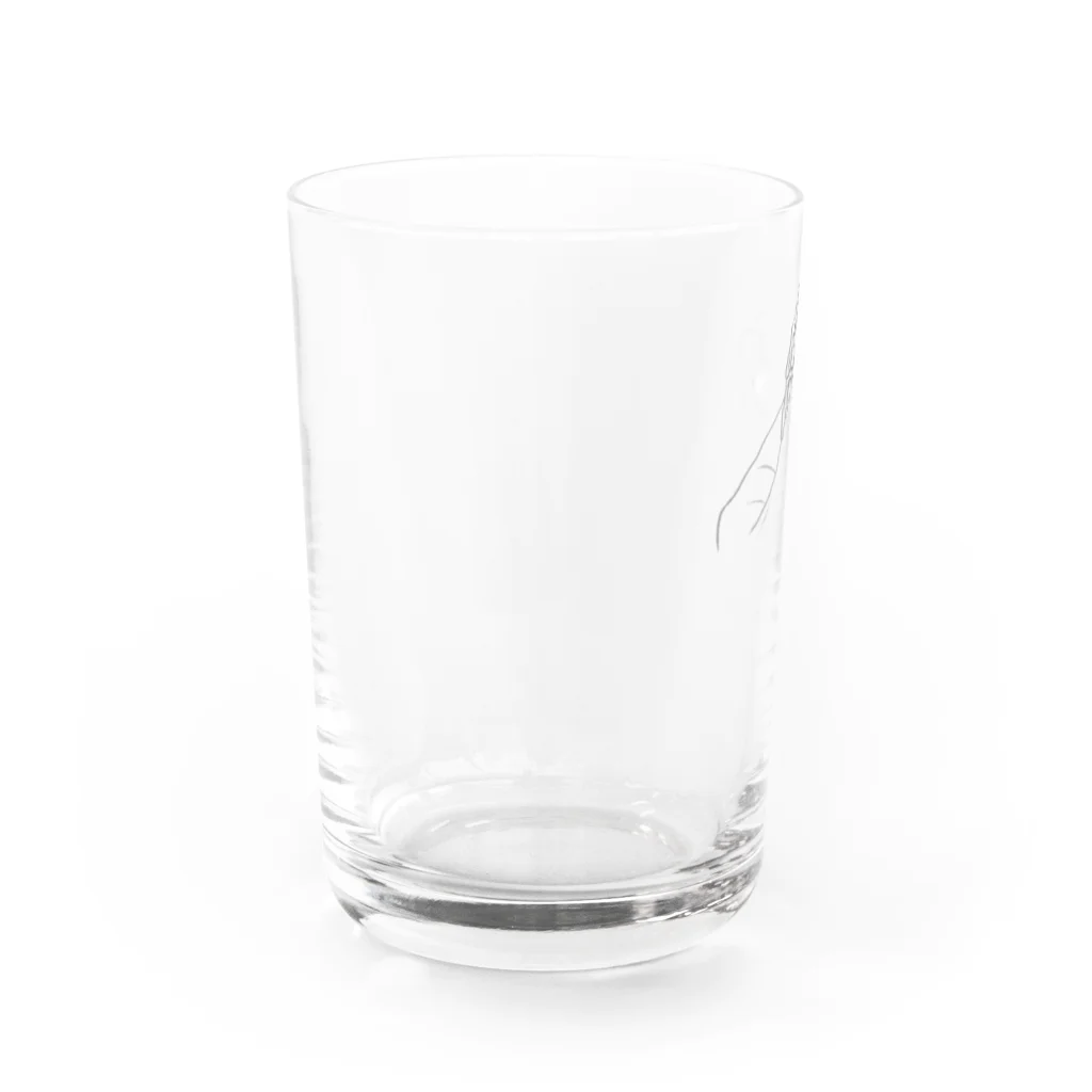 西表かえる連合公民館のa kaeru in the hand シロアゴガエル （グラス用） Water Glass :left