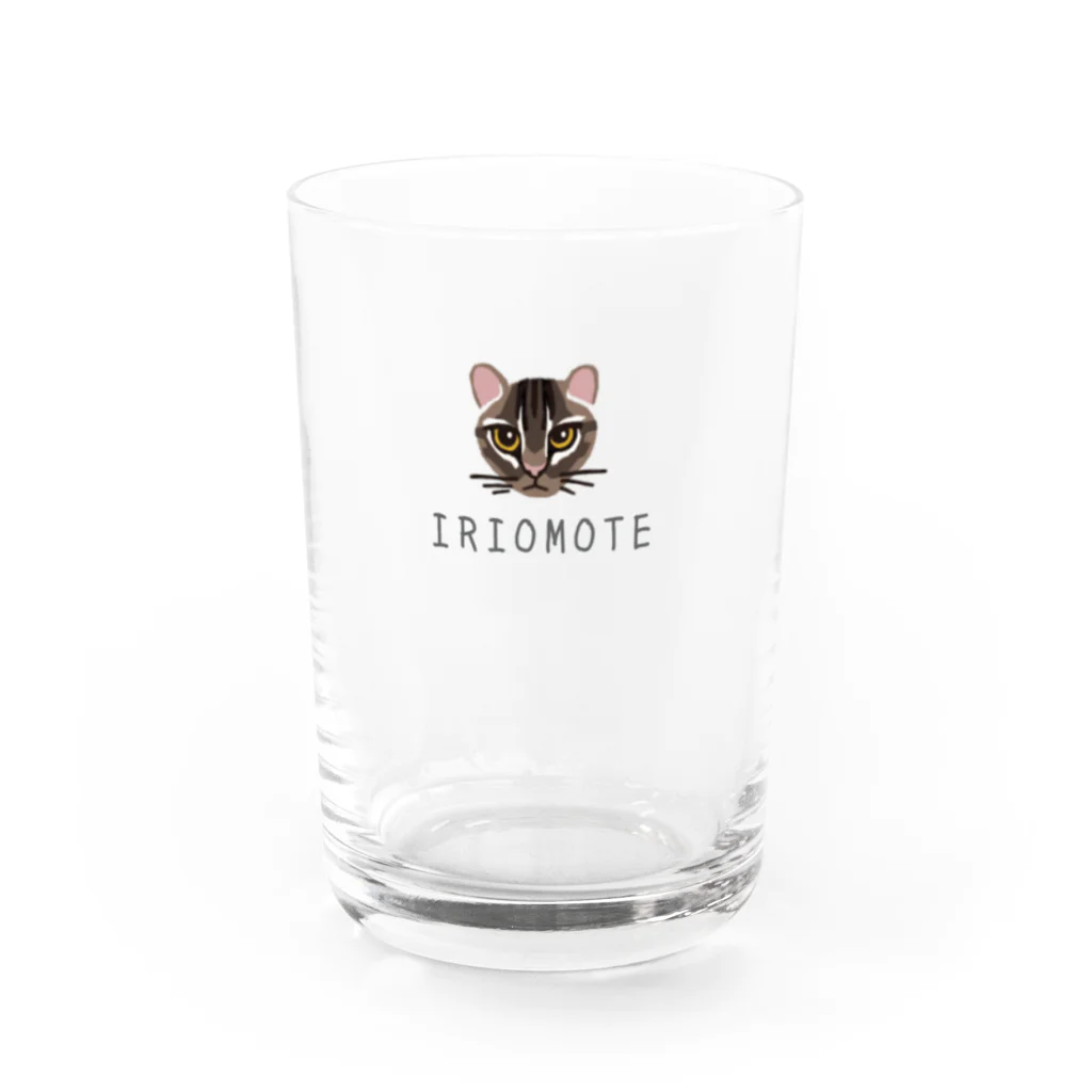 しまのなかまfromIRIOMOTEのIRIOMOTE イリオモテヤマネコ（顔） Water Glass :left