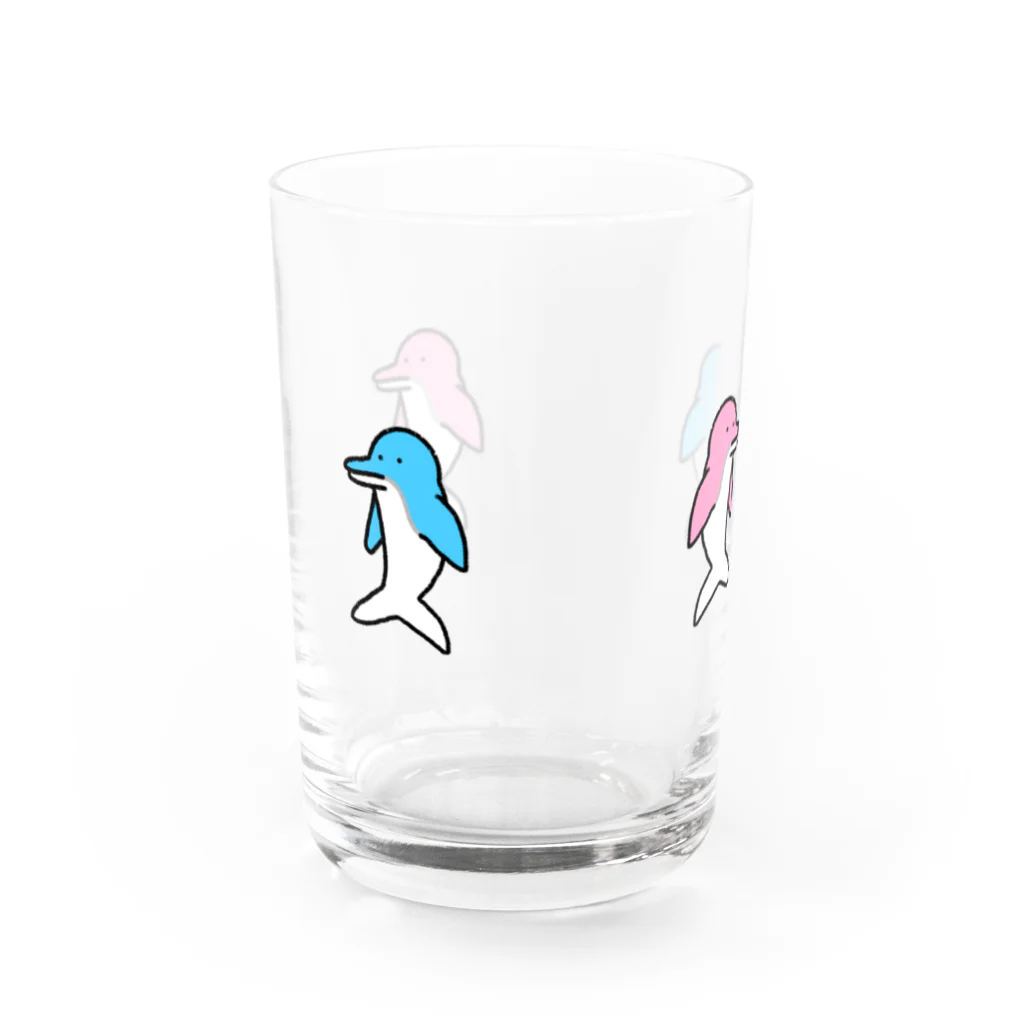 nsnのキスをしてるイルカ Water Glass :left