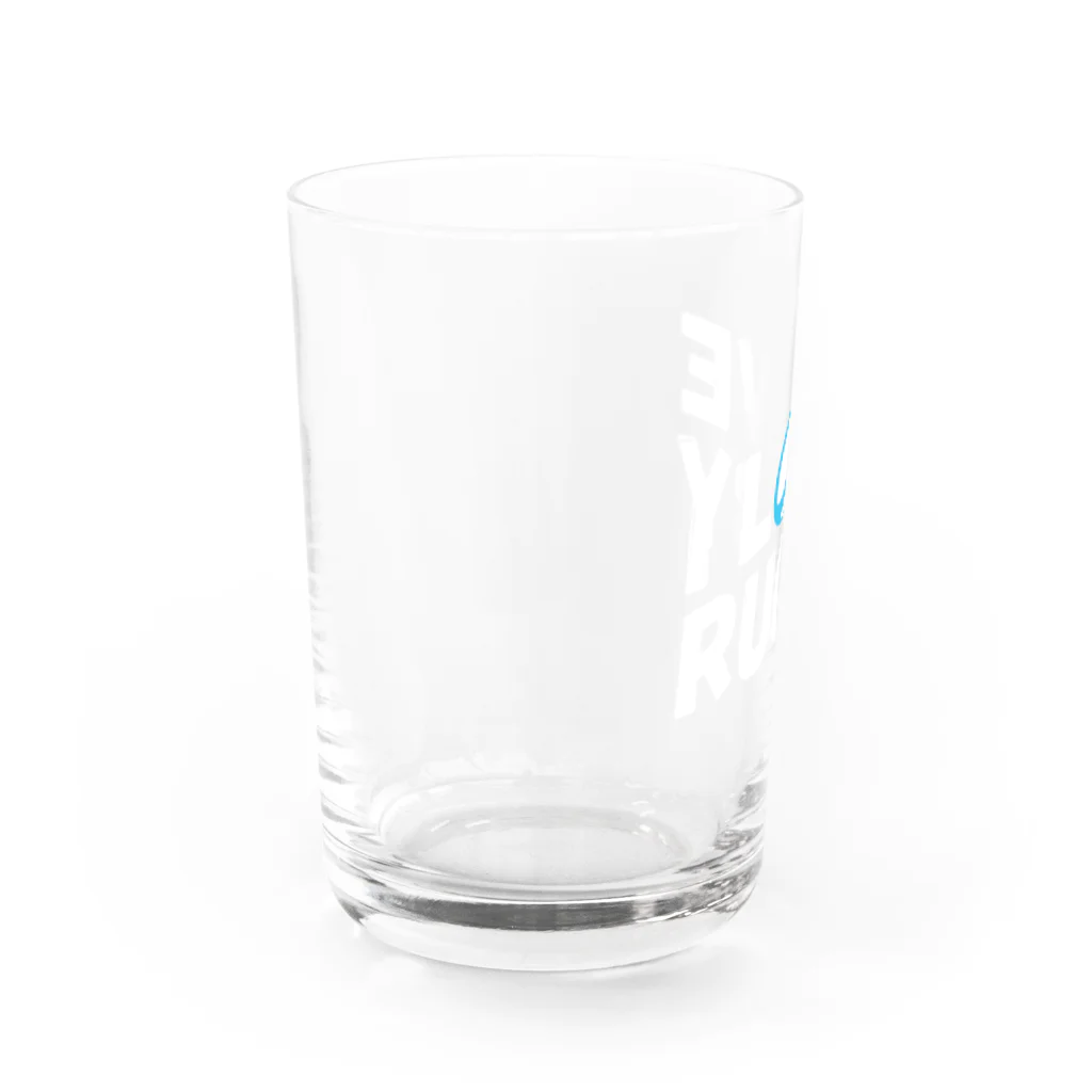 gemgemshopのI LOVE RUGBY (白字) Water Glass :left