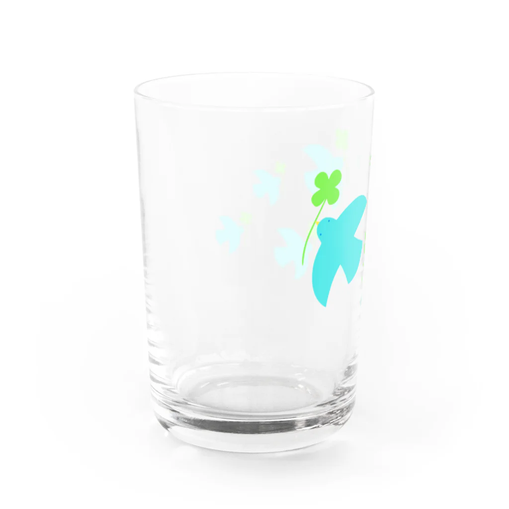 AROMA☆LOVELYのクローバーを運ぶ鳥 Water Glass :left