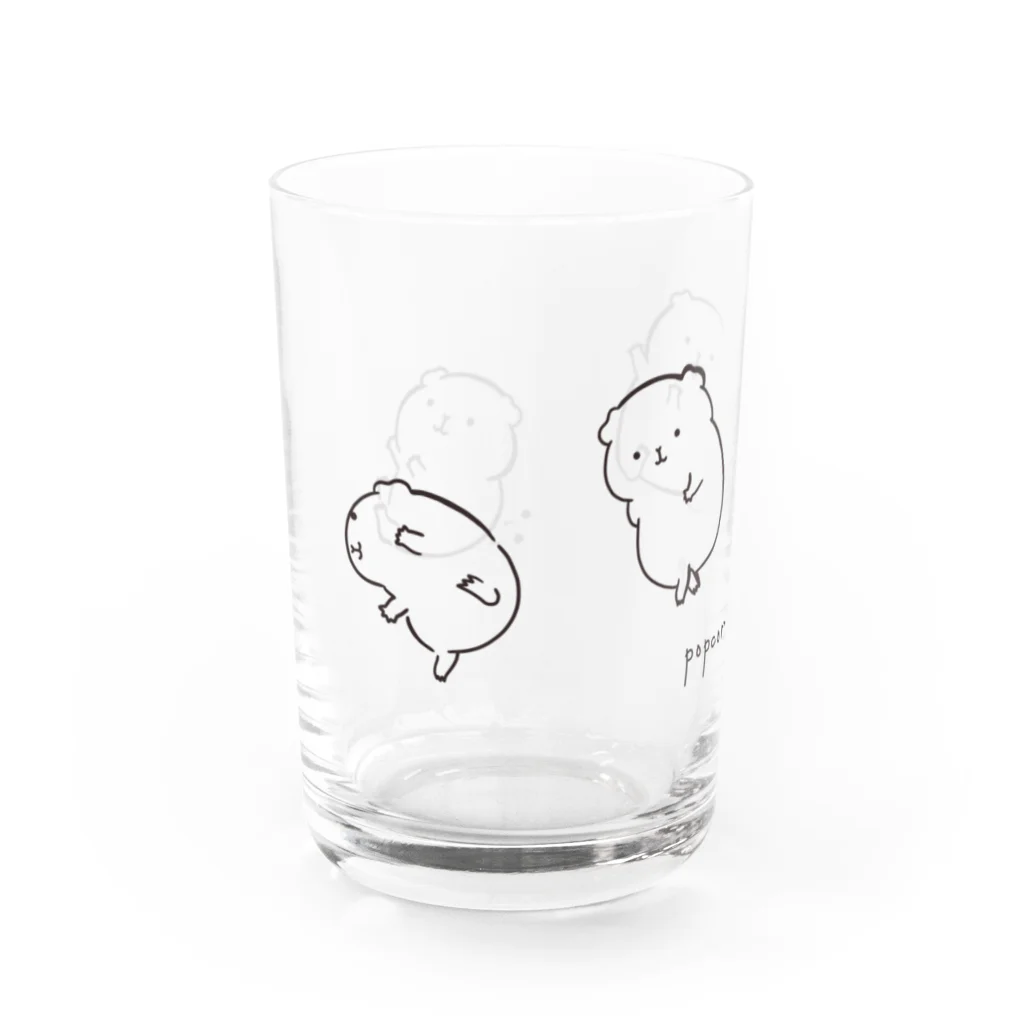 mugiのポップコーンジャンプモルモット Water Glass :left