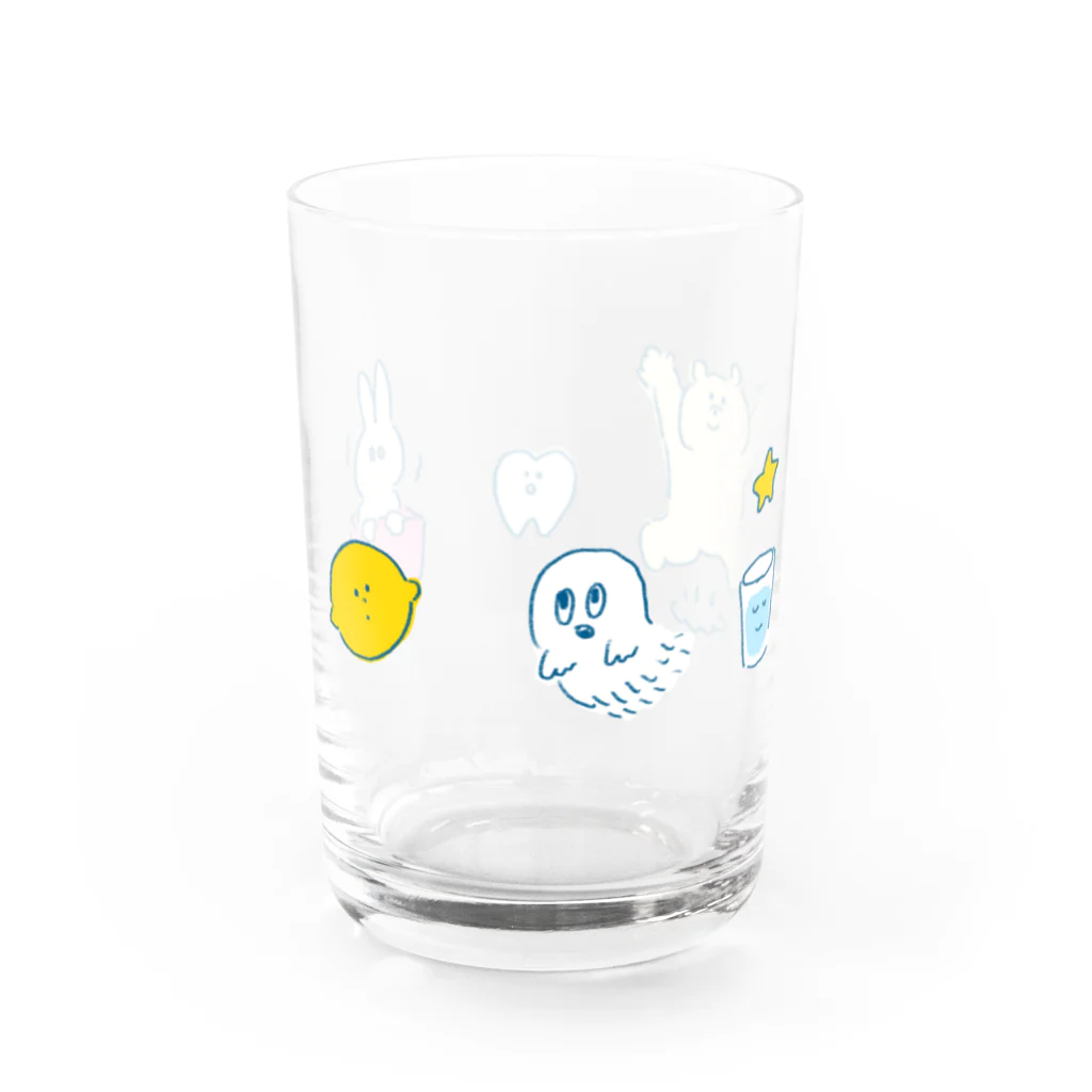 sasakinanaのくまと歯とうさぎとレモンとおばけ グラス左面